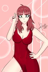 Size: 1365x2048 | Tagged: safe, artist:killercresse, derpibooru import, oc, oc:fausticorn, alicorn, human, human coloration, humanized, image, lauren faust, outfit, png, pose, redhead, solo