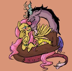 Size: 610x598 | Tagged: safe, artist:tashidelashi, derpibooru import, discord, fluttershy, cuddling, discoshy, female, image, male, png, shipping, sketch, straight