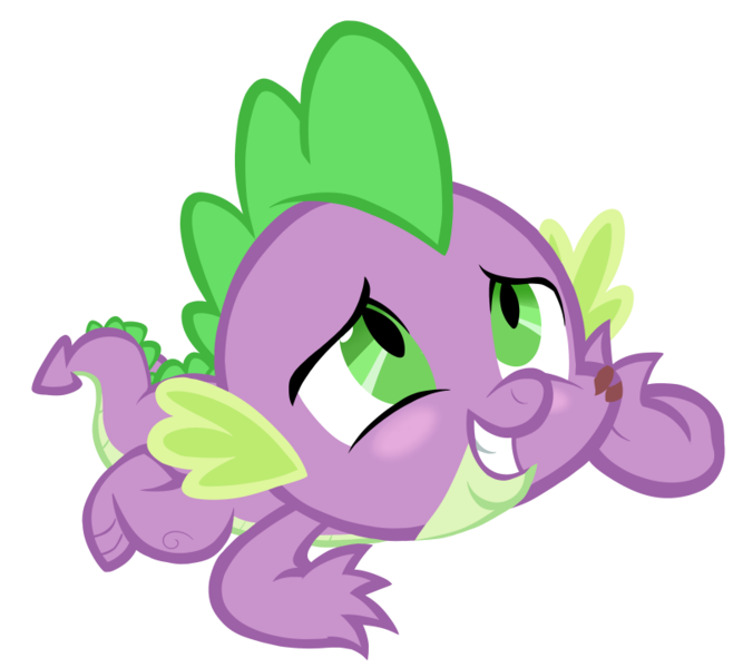 Size: 800x720 | Tagged: safe, artist:vanillecream, derpibooru import, spike, dragon, season 2, secret of my excess, blushing, cute, grin, image, kiss mark, lipstick, male, png, simple background, smiling, solo, spikabetes, transparent background