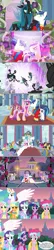 Size: 2205x10121 | Tagged: safe, artist:silverbuller, derpibooru import, edit, edited screencap, screencap, applejack, fluttershy, pinkie pie, princess cadance, princess celestia, queen chrysalis, rainbow dash, rarity, shining armor, twilight sparkle, a canterlot wedding, comic, image, jpeg, mane six, screencap comic