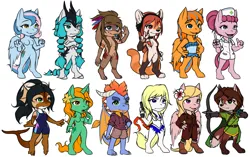 Size: 3277x2057 | Tagged: suggestive, artist:mykegreywolf, derpibooru import, oc, oc:bubbly joy, oc:cold front, unofficial characters only, earth pony, pegasus, pony, unicorn, chibi, earth pony oc, furry, furry oc, horn, image, pegasus oc, png, unicorn oc, wings
