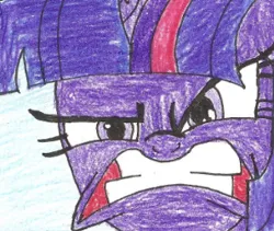 Size: 298x252 | Tagged: safe, artist:vadkram20xd6, derpibooru import, edit, twilight sparkle, pony, unicorn, feeling pinkie keen, season 1, angry, cropped, female, gritted teeth, horn, image, mare, pencil drawing, png, teeth, traditional art, unicorn twilight