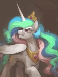 Size: 1133x1508 | Tagged: safe, artist:jewellier, derpibooru import, princess celestia, alicorn, pony, image, looking away, png, simple background, solo