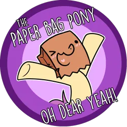 Size: 1000x1000 | Tagged: safe, artist:paperbagpony, derpibooru import, oc, oc:paper bag, bag, image, logo, oh dear, paper bag, png