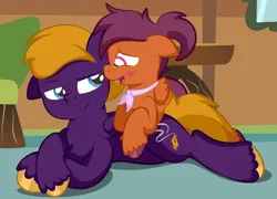 Size: 1920x1386 | Tagged: safe, artist:alexdti, derpibooru import, oc, oc:dark purple, oc:purple creativity, oc:vee, pegasus, pony, blushing, female, image, jpeg, lying down, male, mare, prone, stallion