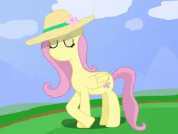 Size: 8000x6000 | Tagged: safe, artist:gilo, derpibooru import, fluttershy, pegasus, pony, cloud, hat, image, png, relaxed, solo, straw hat, summer