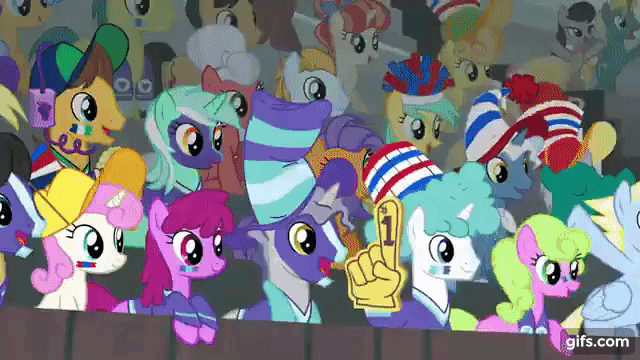 Size: 640x360 | Tagged: safe, derpibooru import, screencap, berry punch, berryshine, buddy, caramel, cherry cola, cherry fizzy, daisy, dark moon, derpy hooves, flower wishes, graphite, junebug, lily, lily valley, lyra heartstrings, octavia melody, orion, pokey pierce, rainbow stars, shooting star (character), star bright, sunshower raindrops, twinkleshine, common ground, animated, gif, image