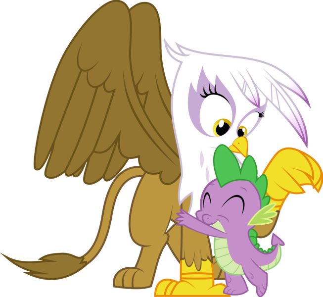 Size: 8402x7720 | Tagged: safe, artist:ponygamer2020, derpibooru import, gilda, spike, dragon, gryphon, griffon the brush off, absurd resolution, adorable face, alternate ending, cute, duo, eyes closed, female, gildadorable, good end, hug, image, male, personal space invasion, png, raised arm, shipping, simple background, smiling, spikabetes, spikelove, spilda, straight, transparent background, vector
