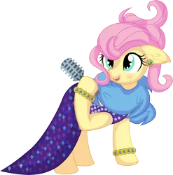 Size: 6659x6752 | Tagged: safe, artist:cyanlightning, derpibooru import, fluttershy, pegasus, pony, viva las pegasus, .svg available, absurd resolution, bracelet, clothes, ear fluff, ear piercing, female, holding, image, impossibly rich, jewelry, mare, microphone, piercing, png, simple background, solo, transparent background, vector
