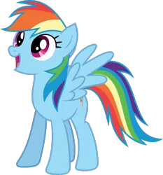 Size: 872x935 | Tagged: safe, artist:starryshineviolet, derpibooru import, rainbow dash, pegasus, pony, sonic rainboom (episode), cute, dashabetes, female, g4, happy, image, looking up, mare, open mouth, open smile, png, simple background, solo, spread wings, standing, transparent background, vector, wings