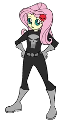 Size: 530x951 | Tagged: safe, artist:thatradhedgehog, derpibooru import, fluttershy, equestria girls, image, png, punisher, simple background, transparent background