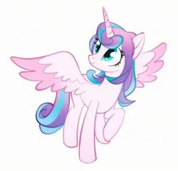 Size: 2434x2337 | Tagged: safe, artist:peachmichea, derpibooru import, princess flurry heart, alicorn, pony, image, jpeg, older, older flurry heart, smiling, solo, spread wings, wings