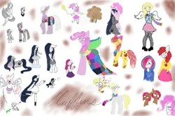 Size: 1095x730 | Tagged: safe, artist:maryanam, derpibooru import, apple bloom, babs seed, derpy hooves, limestone pie, marble pie, pinkie pie, oc, oc:minkie pie, anthro, earth pony, human, lizard, pegasus, pony, fanfic:cupcakes, fanfic:muffins, angry, apple, apple bloom's bow, baka, balloon, blood, blushing, bow, clothes, cross-popping veins, crying, cutie mark, cutie mark dress, cutie mark on clothes, derp, dress, emanata, eyes closed, fake horn, fake wings, fanfic art, female, filly, floppy ears, foal, food, hair bow, heart, hoodie, humanized, image, jpeg, knife, lock, mare, muffin, padlock, pinkamena diane pie, sad, scarf, shirt, shoes, signature, simple background, skirt, smiling, socks, spread wings, tsundere, two sides, unamused, white background, wings