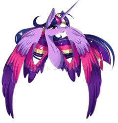 Size: 4195x4358 | Tagged: safe, artist:darkjillmlp123, derpibooru import, twilight sparkle, twilight sparkle (alicorn), alicorn, pony, absurd resolution, colored wings, image, multicolored wings, png, rainbow power, simple background, solo, transparent background, wings