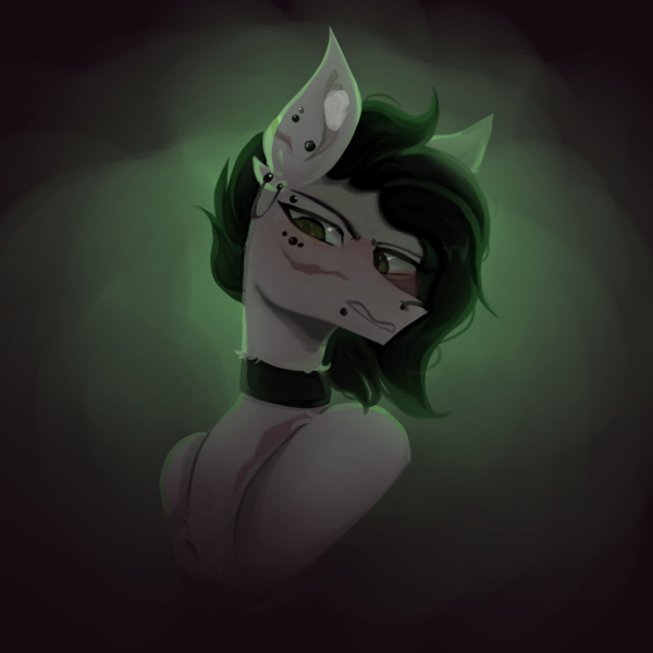 Size: 2048x2048 | Tagged: safe, artist:neonbugzz, derpibooru import, oc, oc:pen break, earth pony, pony, angry, bust, image, looking at you, png, portrait