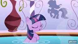 Size: 640x360 | Tagged: safe, derpibooru import, screencap, twilight sparkle, pony, unicorn, green isn't your color, animated, female, gif, image, mare, ouch, pinkie promise, solo, unicorn twilight