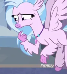 Size: 765x849 | Tagged: safe, derpibooru import, screencap, silverstream, classical hippogriff, hippogriff, school daze, cropped, female, image, jewelry, necklace, png, solo, spread wings, wings