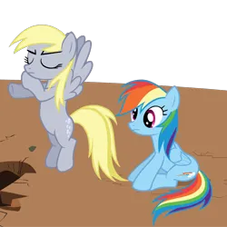 Size: 1000x1000 | Tagged: safe, derpibooru import, edit, edited screencap, editor:sasha-flyer, screencap, derpy hooves, rainbow dash, pegasus, pony, the last roundup, animated, animated png, character swap, duo, falling, female, image, mare, png, role reversal, simple background, transparent background, vector