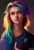 Size: 3328x4864 | Tagged: safe, artist:my-little-pop-artist, artist:ponyashes, derpibooru import, machine learning assisted, rainbow dash, human, bust, clothes, female, humanized, image, png, portrait, shirt, signature, simple background, solo, t-shirt