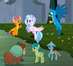Size: 655x591 | Tagged: safe, derpibooru import, screencap, gallus, ocellus, sandbar, silverstream, smolder, yona, changedling, changeling, classical hippogriff, dragon, earth pony, gryphon, hippogriff, pony, yak, uprooted, cropped, cute, diaocelles, diastreamies, gallabetes, image, png, sandabetes, smolderbetes, student six, yonadorable