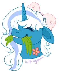 Size: 752x902 | Tagged: safe, artist:hoffnungsstern, derpibooru import, oc, oc:fleurbelle, alicorn, pony, alicorn oc, bow, eating, eyes closed, female, flower, grass, hair bow, horn, image, mare, png, simple background, transparent background, wings