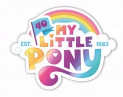 Size: 1024x808 | Tagged: safe, derpibooru import, official, g5, 1983, 2023, 40th anniversary, anniversary, image, jpeg, logo, my little pony logo, no pony, rainbow, simple background, text, white background