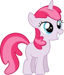 Size: 811x950 | Tagged: safe, artist:starryshineviolet, derpibooru import, lily, lily valley, pony, unicorn, box art, female, filly, foal, g4, image, looking up, png, simple background, smiling, so soft, solo, toy, transparent background, vector