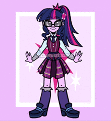 Size: 229x250 | Tagged: safe, artist:antych, derpibooru import, sci-twi, twilight sparkle, equestria girls, crystal guardian, gif, image, simple background, small resolution, solo, transparent background