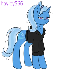 Size: 1714x2072 | Tagged: safe, artist:hayley566, derpibooru import, trixie, pony, unicorn, alternate universe, clothes, hoodie, image, png, simple background, solo, tired, transparent background, vector