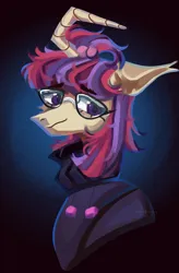 Size: 1078x1640 | Tagged: safe, artist:neonbugzz, derpibooru import, moondancer, pony, unicorn, curved horn, glasses, horn, image, png