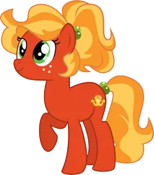 Size: 7292x8290 | Tagged: safe, artist:shootingstarsentry, derpibooru import, oc, oc:rosey cloverhoove, earth pony, pony, g5, absurd resolution, base used, earth pony oc, female, freckles, image, mare, offspring, parent:posey (g5), parent:sprout cloverleaf, parents:poseysprout, png, raised hoof, simple background, solo, transparent background