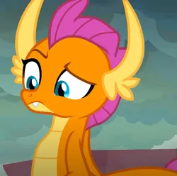 Size: 541x537 | Tagged: safe, derpibooru import, screencap, smolder, dragon, sweet and smoky, confused, cropped, dragoness, female, image, png, raised eyebrow, solo