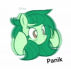 Size: 1124x1124 | Tagged: safe, artist:theratedrshimmer, derpibooru import, wallflower blush, ponified, earth pony, pony, cute, equestria girls ponified, female, image, jpeg, meme, panic, panic attack, ponified meme, simple background, solo, white background