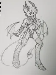 Size: 1536x2048 | Tagged: suggestive, artist:angel_skyrr, artist:skygunner, derpibooru import, oc, unnamed oc, unofficial characters only, anthro, incubus, incubus pony, image, jpeg, male, male nipples, nipples, nudity, sketch, solo, traditional art