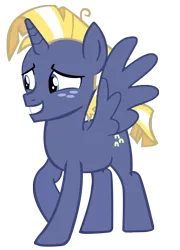 Size: 1002x1395 | Tagged: safe, artist:kyoshithebrony, derpibooru import, star tracker, pony, cute, happy, image, male, png, simple background, smiling, solo, species swap, stallion, trackerbetes, transparent background