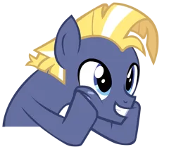 Size: 1423x1248 | Tagged: safe, artist:kyoshithebrony, derpibooru import, star tracker, earth pony, pony, cute, happy, hoof on cheek, image, male, png, simple background, smiling, solo, stallion, trackerbetes, transparent background, vector