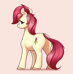 Size: 2926x2962 | Tagged: safe, artist:aquaticvibes, derpibooru import, roseluck, earth pony, pony, butt, female, high res, image, looking at you, looking back, looking back at you, mare, plot, png, simple background, solo