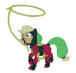 Size: 771x742 | Tagged: safe, artist:benpictures1, derpibooru import, applejack, mistress marevelous, earth pony, pony, power ponies (episode), cute, female, gritted teeth, image, inkscape, jackabetes, lasso, mare, paralyzed, png, power ponies, rope, shocked, simple background, solo, teeth, transparent background, vector