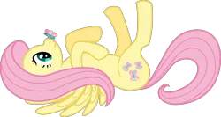 Size: 4914x2607 | Tagged: safe, alternate version, artist:mfg637, derpibooru import, fluttershy, butterfly, insect, pony, .svg available, butterfly on nose, derpibooru exclusive, female, image, insect on nose, lying down, mare, png, simple background, solo, transparent background, vector