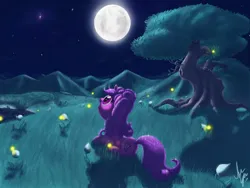 Size: 1400x1050 | Tagged: safe, artist:sameasusual, derpibooru import, oc, oc:fairy dreams, unofficial characters only, pony, unicorn, female, horn, image, moon, night, png, scenery, stargazing, unicorn oc