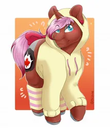 Size: 1751x2048 | Tagged: safe, artist:melpone, derpibooru import, oc, oc:heartstring fiddler, unofficial characters only, unicorn, blushing, bow, clothes, hoodie, horn, image, jpeg, old art, old cutie mark, unicorn oc