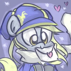 Size: 405x405 | Tagged: safe, artist:melodenesa, derpibooru import, derpy hooves, pony, clothes, crossover, female, image, letter, png, solo, tegami bachi