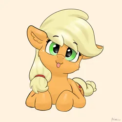 Size: 4000x4000 | Tagged: safe, artist:yelowcrom, derpibooru import, applejack, earth pony, pony, cheek fluff, cute, ear fluff, female, image, looking at you, mare, png, silly, silly pony, simple background, solo, tongue out