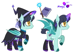 Size: 2872x1984 | Tagged: safe, artist:starrspice, derpibooru import, oc, oc:phazma, ponified, unofficial characters only, alicorn, bat pony, bat pony alicorn, pony, undead, vampire, vampony, alicorn oc, bat pony oc, bat wings, boots, cloak, clothes, commission, dress, dungeons and dragons, ear piercing, earring, fantasy class, female, glow, glowing horn, hat, horn, image, jewelry, magic, mare, markings, necromancer, pen and paper rpg, piercing, png, ponified oc, raised hoof, reference sheet, rpg, shoes, simple background, solo, transparent background, wings, witch hat, wizard hat