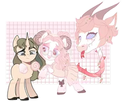 Size: 1280x1053 | Tagged: safe, artist:arina-gremyako, derpibooru import, oc, unofficial characters only, cow plant pony, monster pony, original species, plant pony, pony, unicorn, augmented, augmented tail, candy, collaboration, colored hooves, food, horn, horns, image, lollipop, plant, png, side hug, simple background, tail, tongue out, transparent background, unicorn oc