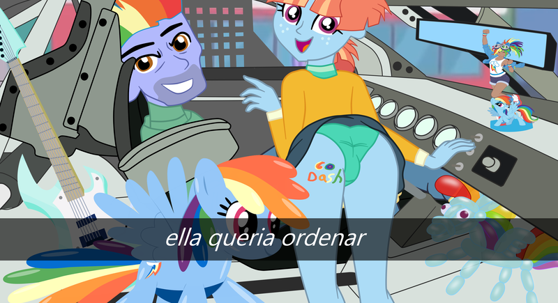 Size: 2900x1577 | Tagged: suggestive, artist:gmaplay, derpibooru import, bow hothoof, windy whistles, equestria girls, ass, butt, car interior, female, he wants to order, image, male, meme, png, rainbow dash's parents, selfie, shipping, solo, straight, windyass, windyhoof