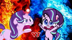 Size: 1775x999 | Tagged: safe, artist:orin331, derpibooru import, starlight glimmer, all bottled up, my little pony: pony life, angry, bipedal, hooves in air, image, jpeg, quiet, rage, ragelight glimmer, vs, yelling