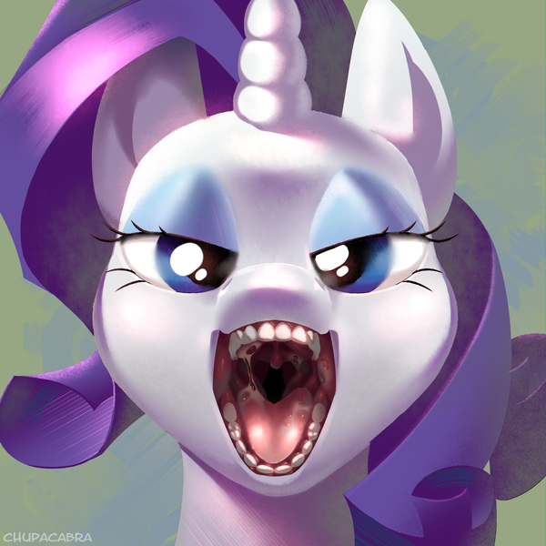 Size: 2316x2316 | Tagged: suggestive, artist:chupacabra, derpibooru import, rarity, unicorn, drool, drool string, image, lidded eyes, maw, mawshot, open mouth, png, throat