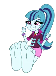 Size: 2835x3827 | Tagged: safe, artist:diegator007, derpibooru import, edit, sonata dusk, equestria girls, rainbow rocks, adorabolical, barefoot, bracelet, clothes, cute, evil grin, feet, female, fetish, foot fetish, gem, grin, image, imminent tickles, jewelry, pendant, png, ponytail, simple background, siren gem, skirt, smiling, soles, solo, sonatabetes, spiked wristband, this will end in laughs, this will end in tickles, toes, transparent background, vector, wristband