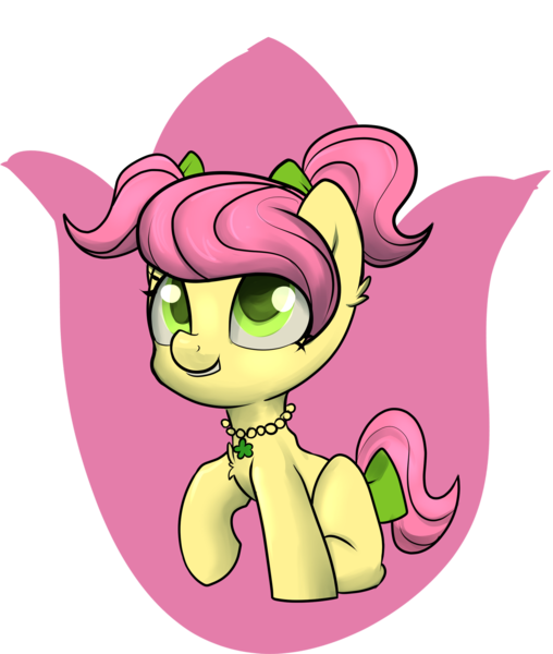 Size: 2200x2600 | Tagged: safe, artist:dumbwoofer, derpibooru import, posey (g5), pony, bow, female, filly, foal, g5, image, jewelry, looking up, mane bow, necklace, pigtails, png, simple background, sitting, smiling, solo, tail, tail bow, transparent background